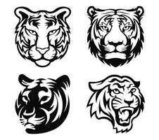 conjunto de logotipo de ilustración animal tigre vector