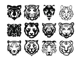 conjunto de logotipo de ilustración animal tigre vector