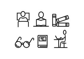 library line icon vector, Learning space with many books, special Reading concept. vector