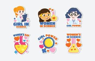 Women In Science Sticker vector