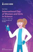 cartel del día internacional de la mujer y la niña en la ciencia vector