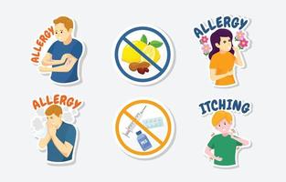 Allergy Concept Sticker vector