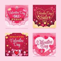Valentine Day Discount Social Media Post vector