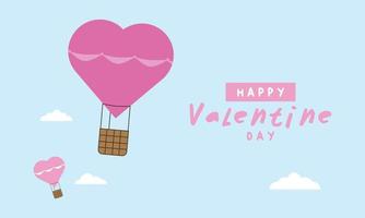 Valentine copy space illustration with the air balloon decorations vector