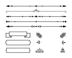 Various ornament illustrations to decorate text in a design. vector