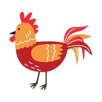 Rooster illustration in funny cartoon style vector