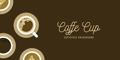 A copy space background with cups of coffee decorated in a dark theme