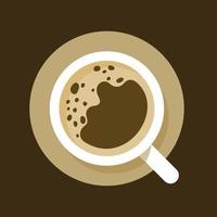 A cup of coffee illustration with foamy surface vector