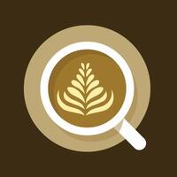 A cup of coffee illustration with decorated surface vector