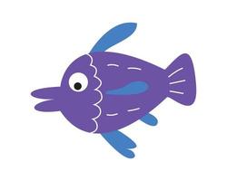ilustración vectorial creativa de un pez morado vector