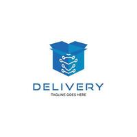 Delivery package technology logo design inspiration vector