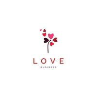 Dandelion flower shape of love icon logo design inspiration vector