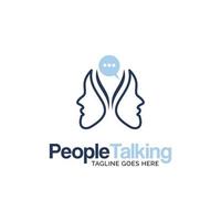 People talking logo design inspiration vector