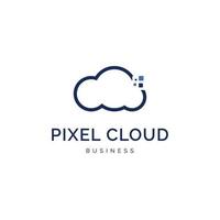 Pixel cloud logo design inspiration vector