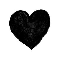 Illustration of heart shape drawn with black colored chalk pastels vector