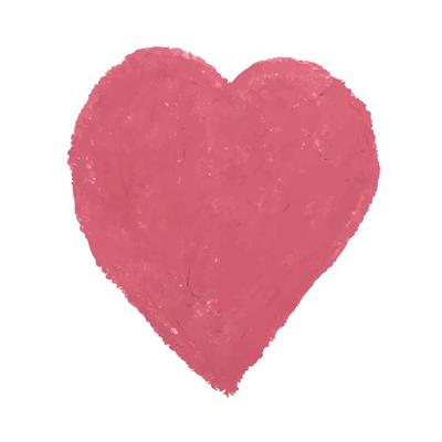 Illustration of heart shape drawn with red colored chalk pastels