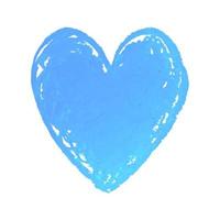Illustration of heart shape drawn with blue colored chalk pastels vector