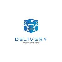 Delivery package technology logo design inspiration vector