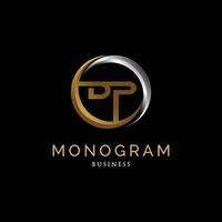 Initial letter DP monogram logo design inspiration vector