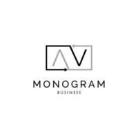 Initial letter AV arrow monogram logo design inspiration vector