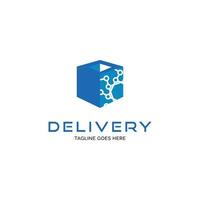 Delivery package technology logo design inspiration vector