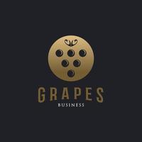 Luxury grapes logo design inspiration vector