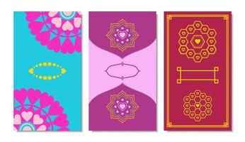 card template for printing on product for love party. mandala and hexagon concept design. vector