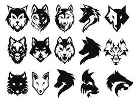 emblema de la mascota del logotipo de la cabeza del lobo vector