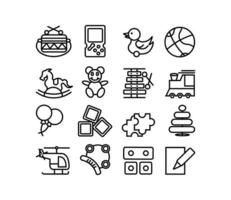 Baby toys line icon, Outline symbol kid plaything for games to design for the design of children. vector