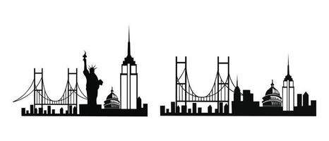 logotipo vectorial de la ciudad de nueva york, elemento de la ilustración vectorial de los estados de estados unidos, staten island, distrito de la ciudad de nueva york. vector