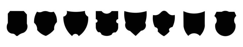 Shield icons set. Protect shield vector Black line shield icon set in Badge quality symbol Vector illustration.