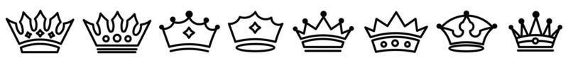 Crown set Royal icons collection set, Big collection crowns Vintage vector