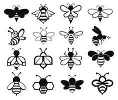 icono de animal de abeja. abeja voladora de miel. Insect.bugs, insectos y arácnidos ilustración vectorial de estilo plano. vector