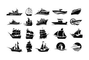 boat ship sea sailing vector logo