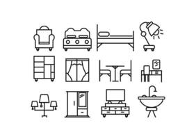 Simple Set of Furniture Related Vector Line Icons.,Contains such Icons  Bed, Sofa and more.