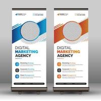 muestra de ejemplo de descarga de diseño de plantilla de banner standee x banner corporativo, diseño de banner pull up único moderno vector