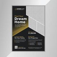 Black and Golden Real Estate Flyer Template Download Example Sample, Creative Property Realtor Flyer Design Vector Layout