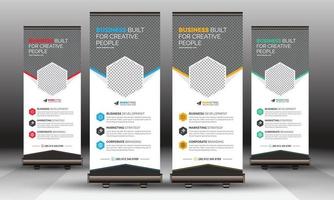 plantilla de banner roll up corporativo, diseño único de banner pull up x creativo moderno para uso comercial vector