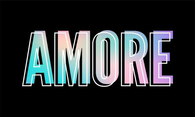 slogan AMORE phrase graphic vector Print Fashion lettering calligraphy