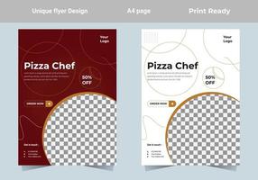 Pizza restaurant flyer vector