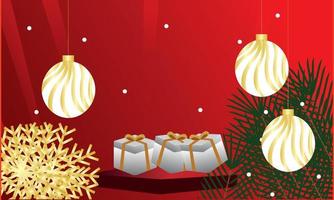 Beautiful composition with christmas ornaments on a white background vector