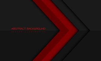 Abstract red arrow direction geometric on grey with blank space design modern futuristic background vector