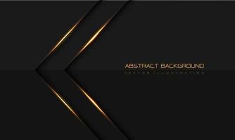 Abstract gold light arrow direction geometric on grey with blank space design modern futuristic background vector