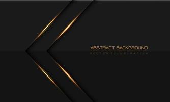 Abstract gold light arrow direction geometric on grey with blank space design modern futuristic background vector