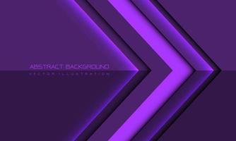 Abstract violet neon arrow direction geometric with blank space design modern futuristic background vector