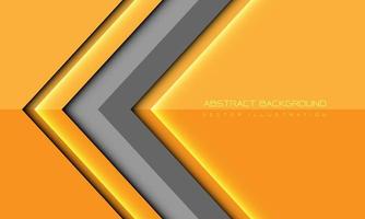 Abstract grey arrow direction geometric on orange glossy with blank space design modern futuristic background vector