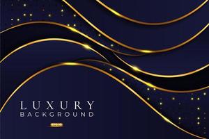 Vector Illustration Luxury Abstract Background  combining Blue Color with Shiny Gold Effect