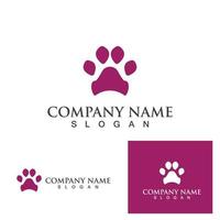 Dog foot print symbol and logo vector