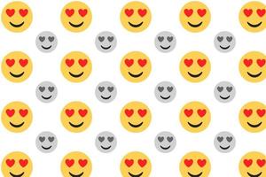 Abstract Heart Eyes Emoji Pattern Background vector