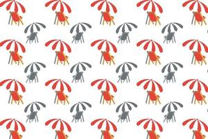 paraguas abstracto y silla patrón de fondo vector